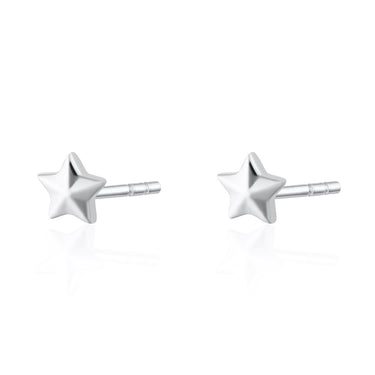 faceted star stud earrings in silver by Scream Pretty