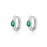 Green Teardrop huggie Hoop Earrings by Scream Pretty