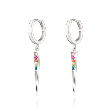 Rainbow spike charm hoop earrings by Scream Pretty