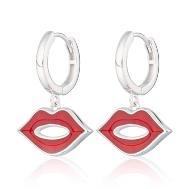 Red Lips Hoop Earrings