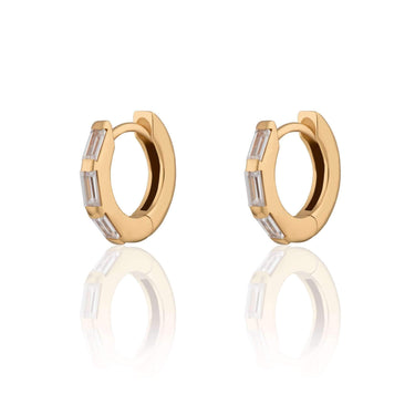 Baguette Huggie Earrings Gold - Scream Pretty