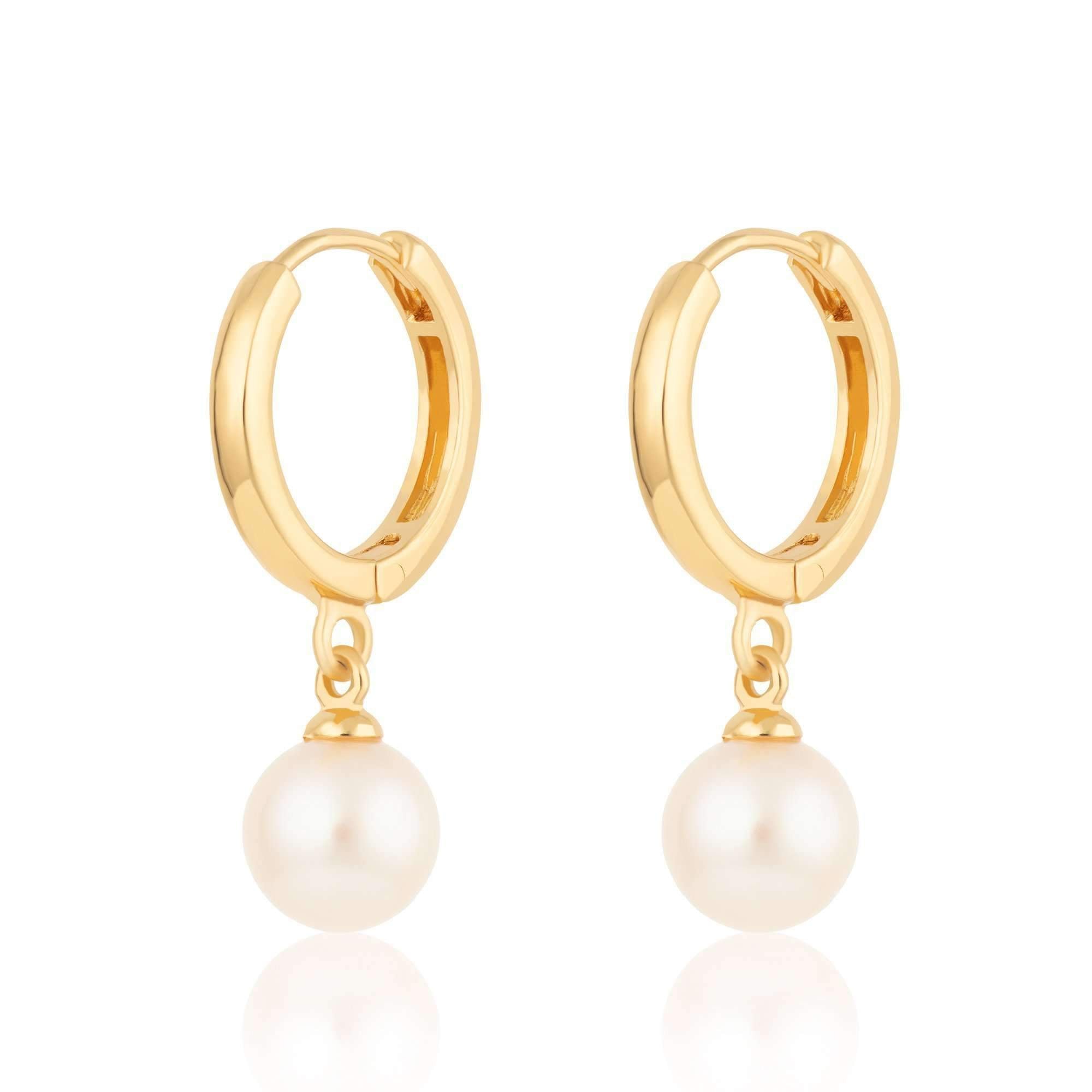 Modern Pearl Huggie Hoop Earrings – Scream Pretty Australia