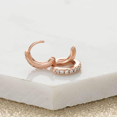 Rose Gold or Black Huggie Hoop Earrings - Scream Pretty