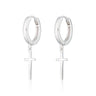 cross hoop earring in silver by Scream Pretty