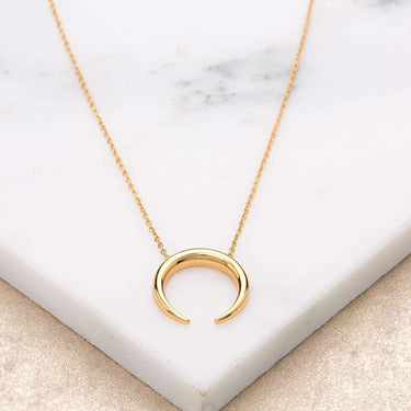Horn Necklace with Slider Clasp in Gold by Scream Pretty
