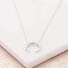 Horn Necklace with Slider Clasp in Silver by Scream Pretty