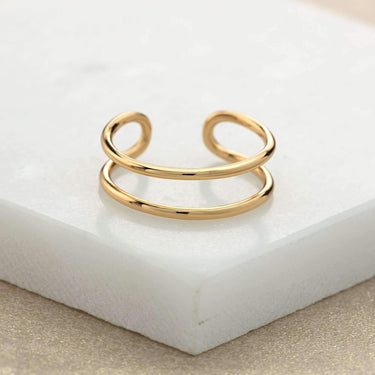 Double Band Adjustable Ring Gold Silver Australia minimalist